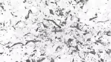 溅出灰色的油漆.. 爆炸流体-液体在缓慢运动中爆炸。 阿尔法通道面罩包括全高清3D