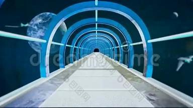 抽象科幻飞船走廊.. 可循环使用