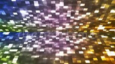广播火光高科技广场舞台，多色，抽象，循环，4K