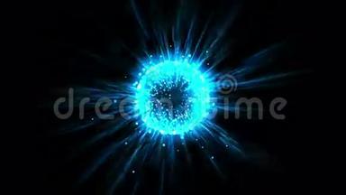 蓝色耀斑球光纤激光飞行粒子能量技术背景。