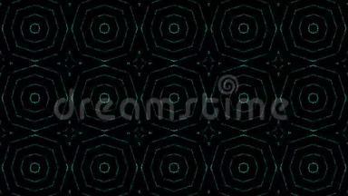 迪斯科卡莱多的背景与动画发光霓虹灯彩色线条和几何形状的音乐视频，VJ，DJ