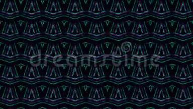 迪斯科卡莱多的背景与动画发光霓虹灯彩色线条和几何形状的音乐视频，VJ，DJ