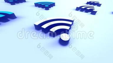 移动技术标志Wifi循环背景