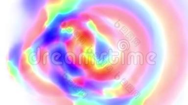 动感湍流水彩彩虹抽象画无缝回转动画新品质艺术愉悦