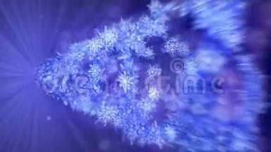 新宁冬天象征着美丽的雪花。 旋转雪的漩涡。 冬季模式。 美丽的雪花飞舞。 循环动画。