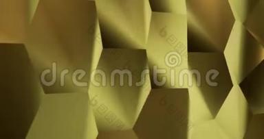 3D渲染金色噪声六边形背景