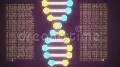 DNA螺旋形分子解码液晶屏幕无缝环动画背景新品质美丽自然健康