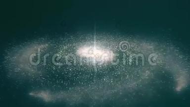 深空的银河系。 螺旋星系，银河系动画。 在太空中飞过星域和星云，