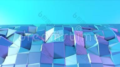 抽象简单蓝紫低聚三维表面作为创意背景.. 软几何低聚运动背景
