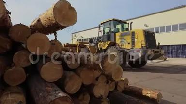 工厂的原木运输，工厂的工作流程，原木运输