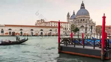 威尼斯圣玛丽亚戴拉敬礼巴西利卡大运河4小时后意大利