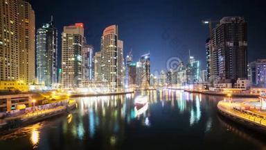 迪拜码头夜景