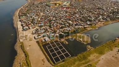 鸟瞰马尼拉贫民窟，<strong>贫困</strong>地区。 菲律宾，马尼拉