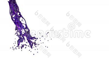 汁圈紫色流动旋转.. 隔离在白色背景，阿尔法通道包括像阿尔法哑光