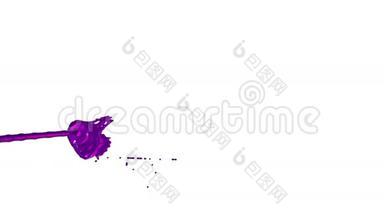 <strong>紫色</strong>液体的流动，如果汁溅在白色的背景上，滴落在白色上。 3D渲染与阿尔法<strong>面具</strong>