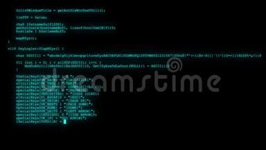 加密快速长时间滚动编程安全黑客代码数据流在蓝色显示新的质量数字