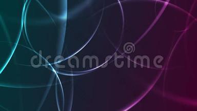 抽象发光的霓虹蓝紫色<strong>圆圈几何</strong>形状背景