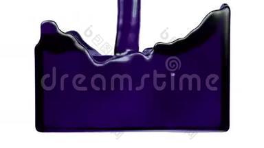 透明紫色液体填充屏幕，阿尔法通道全高清