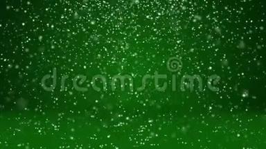 降雪，表面沉降.. 绿色冬季背景作<strong>为</strong>广告或标志的地方，圣诞节或新年