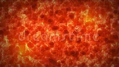 岩浆幼虫背景图案纹理由火山喷发、炽热的红幼虫火焰形成