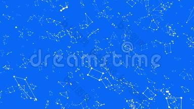 抽象<strong>简单</strong>的蓝色挥动三维网格或网格作为艺术背景。 蓝色几何振动环境或脉动<strong>数学</strong>