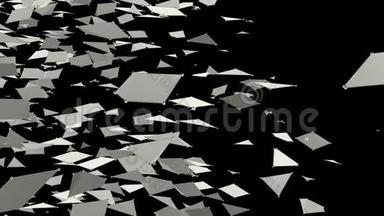 抽象简单的黑白挥动三维网格或网格作为独特的背景。 灰色几何振动环境或