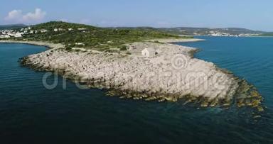 美丽的4K空中视频达尔马提亚，克罗地亚，欧洲。