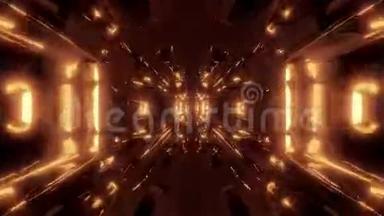 美丽的未来主义科幻太空船隧道背景三维插图三维渲染<strong>运动背景</strong>无缝循环