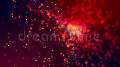 闪闪发光的神奇多色粒子在粘稠的液体中飞行，发出惊人的闪光，为美妙的节日服务