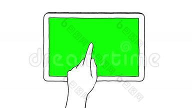 触摸屏手势，手绘（绿色屏幕）
