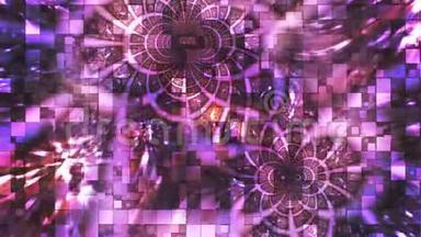闪烁抽象高<strong>科技</strong>光图案，紫色，可循环，4K