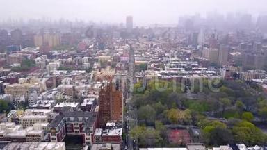 曼哈顿中城纽约的<strong>鸟瞰</strong>图。 居民<strong>建筑</strong>，街道和十字路口从上面。