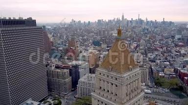 下曼哈顿纽约的鸟瞰图。 居民和<strong>金融业</strong>务大楼从上面。