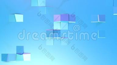 抽象简单的蓝紫低聚三维表面作为优雅的图案环境。 软几何低聚运动