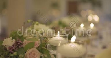 结婚晚餐的装饰桌