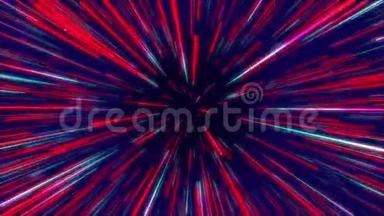 红色和蓝色抽象放射线几何背景