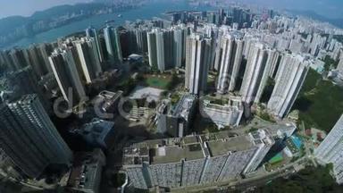 4香港住宅小区高空拍摄。
