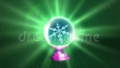 圣诞<strong>雪花水晶</strong>球绿色
