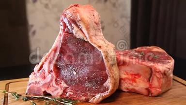 牛肉牛排。 <strong>生鲜</strong>肉Ribeye牛排.. 生肉。
