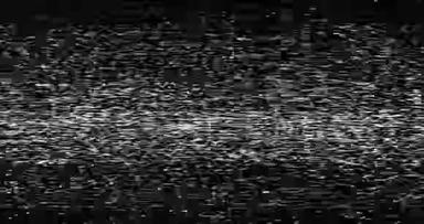 黑白vhs故障噪声背景真实闪烁，模拟老式电视信号干扰差，静态噪声
