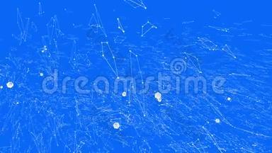 抽象<strong>简单</strong>的蓝色挥动三维网格或网格作为背景。 蓝色几何振动环境或脉动<strong>数学</strong>