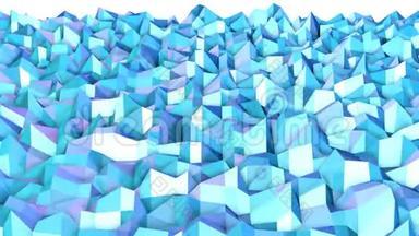 摘要简单蓝紫低聚三维表面作为背景。 移动纯软几何低聚运动背景