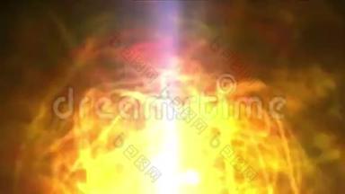 火球球体星云背景，魔法能量技术，核原子。