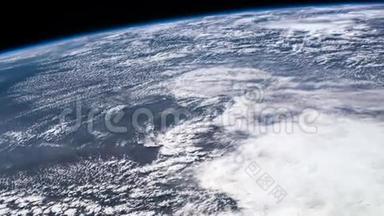 从国际空间站上看到的地球。 从太空观测到美丽的地球。 Nasa时间