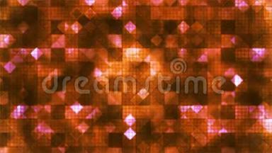 闪烁高<strong>科技立体</strong>钻石光图案，橙色，抽象，可循环，4K