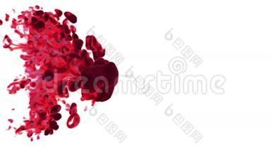 墨水滴，红色墨水螺栓，油漆。 体积影响墨水在水或大量烟雾在空气中。 与α合成的VFX