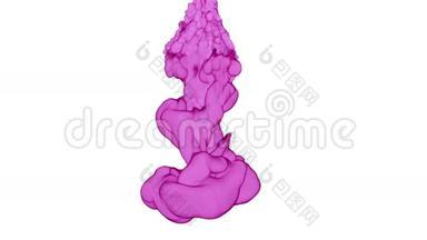 <strong>紫色</strong>墨水在水中缓慢移动与阿尔法<strong>面具</strong>。 用于过渡、背景、叠加的油墨或烟雾流动