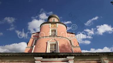 丹斯考伊修道院。 中世纪的俄罗斯教堂。 莫斯科，俄罗斯