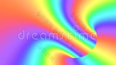 光谱迷幻的光学错觉.. 抽象彩虹催眠动画背景。 色彩鲜艳的墙纸