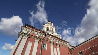 丹斯考伊修道院。 中世纪的<strong>俄罗斯教堂</strong>。 莫斯科，<strong>俄罗斯</strong>